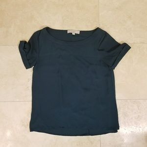 Loft Dark Green Flowy Blouse, Size XSP